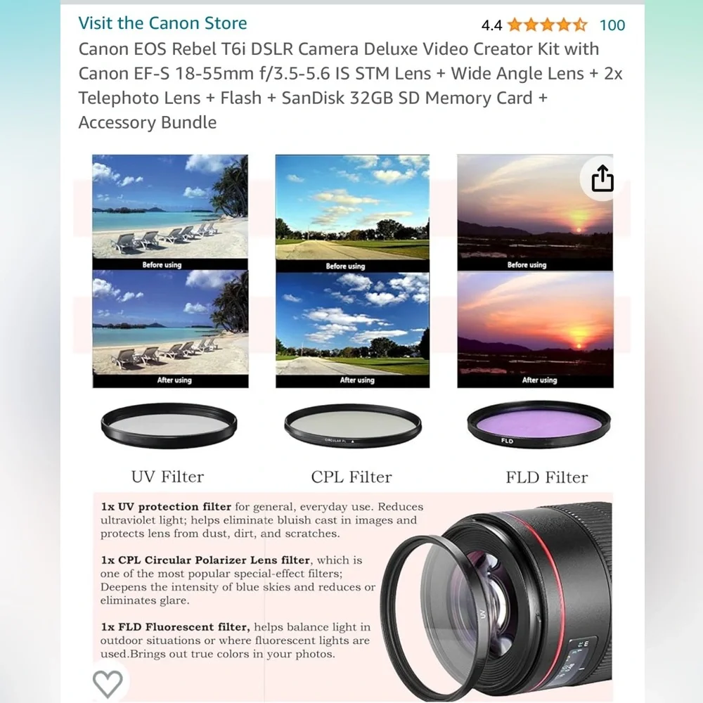 Canon EOS Rebel T6i DSLR Camera Deluxe Video Creator Kit with Canon EF-S 18-55mm